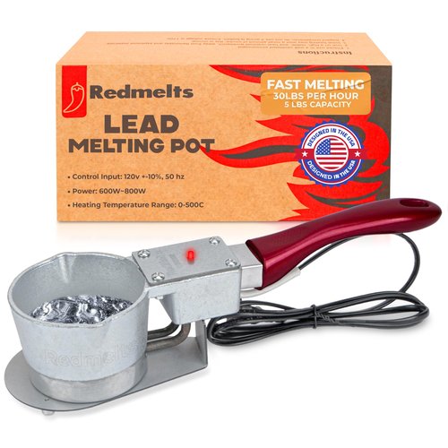 Electric Lead Melting Pot for Fishing Mold Kit, Fast-Melting Lead Pot and Lead Smelter Pot, 5-Pound Capacity, for Fishing Weights Molds & Bullet Casting Molds, Designed in USA