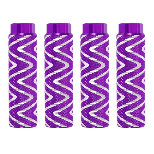PATIKIL Aluminum Alloy S-Shape Bike Pegs Fit 3/8 inch Axles, 4 Pack Anti-Skid Lead Foot Bicycle Pegs Back Seat Stands for BMX Mountain Bike Cycling Rear Stunt Pegs, Purple