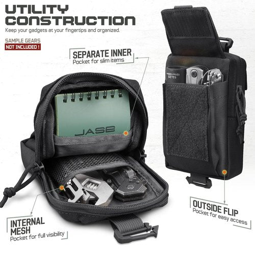 LIVANS Tactical Backpack Accessories Pouch, Molle Accessories Shoulder Strap Attachment Pouches Utility EDC Phone Pouch Sport