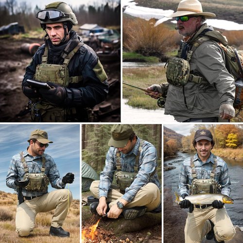 VOTAGOO GEAR Tactical Chest Pack EDC Chest Bag 2L Utility Molle Chest Rig Pouch with CCW Compartment Adjustable Harness for Outdoor (CP)