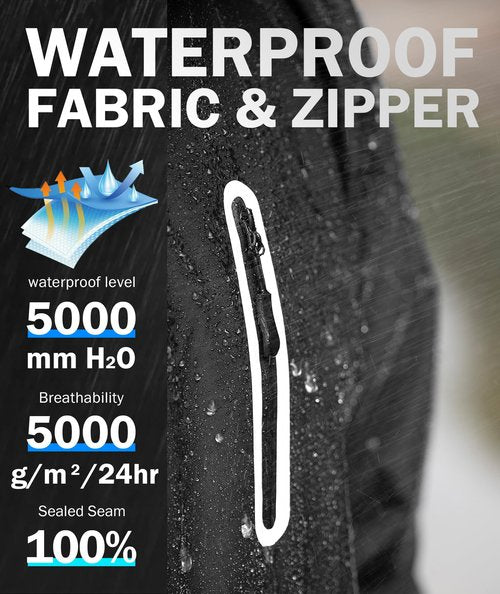 ZITY Rain Suit for Men Women Unisex Waterproof Golf Rain Gear Lightweight Breathable Mesh Waterpoof Zipper Pockets Black XXL