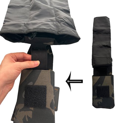 Tactical Dump Pouch for Belt Magazine Utility Pouch Folding Dump Bag Military Holster Bag Outdoor for Airsoft Paintball Hunting Gear (Black Camo)