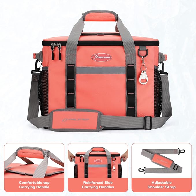 Maelstrom Soft Cooler Bag,Collapsible Soft Sided Cooler,24/30/60/75 Cans Beach Cooler,Ice Chest,Large Leakproof Camping Cooler,Portable Travel Cooler for Grocery Shopping,Camping,Road Trips