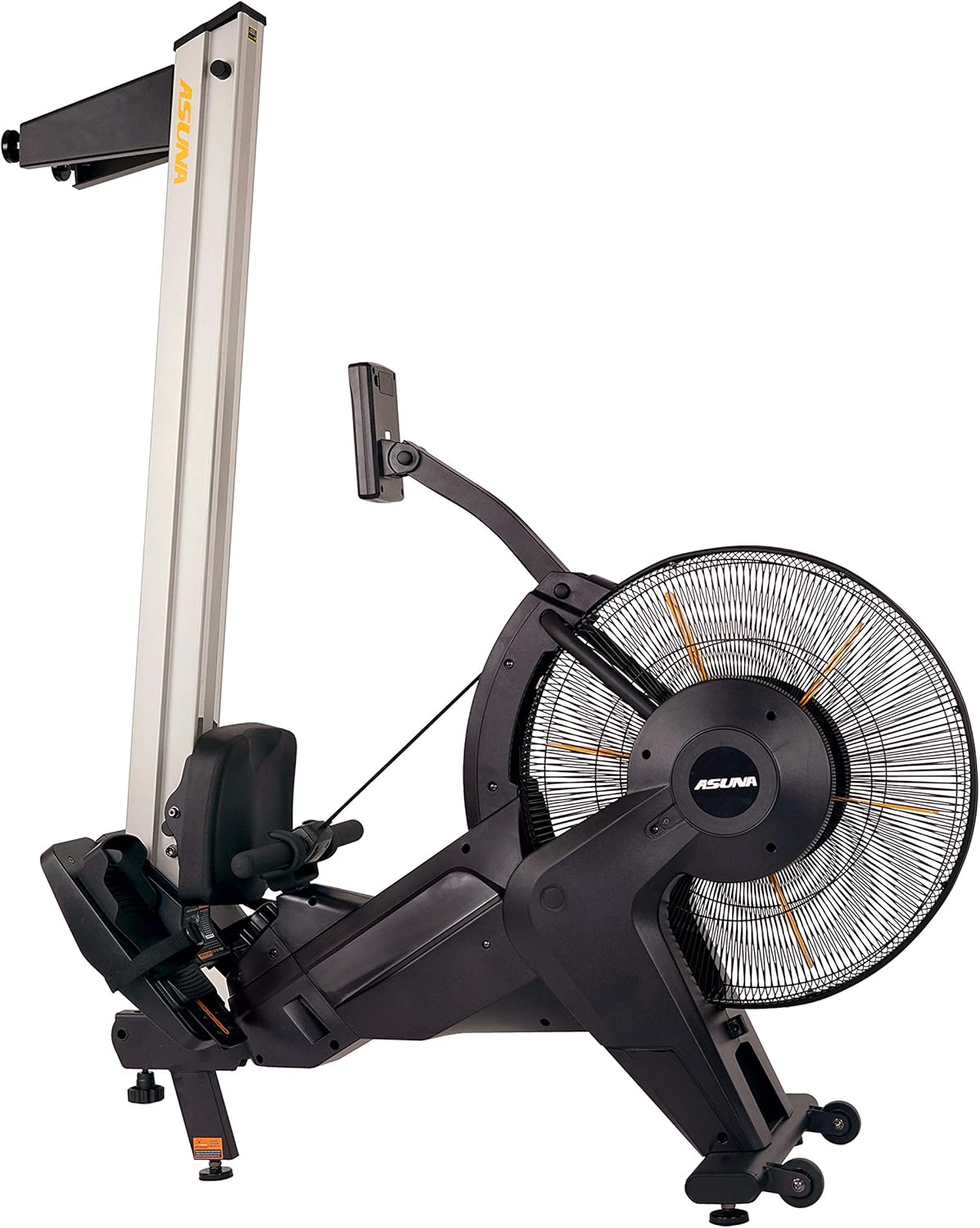 Sunny Health & Fitness Asuna Premium Air + Magnetic Rower Machine w/Extended Aluminium Slide Rail, Cardio Rowing Training Equipment for Home Gym Exercise w/Wide Cushion Seat & Performance Monitor