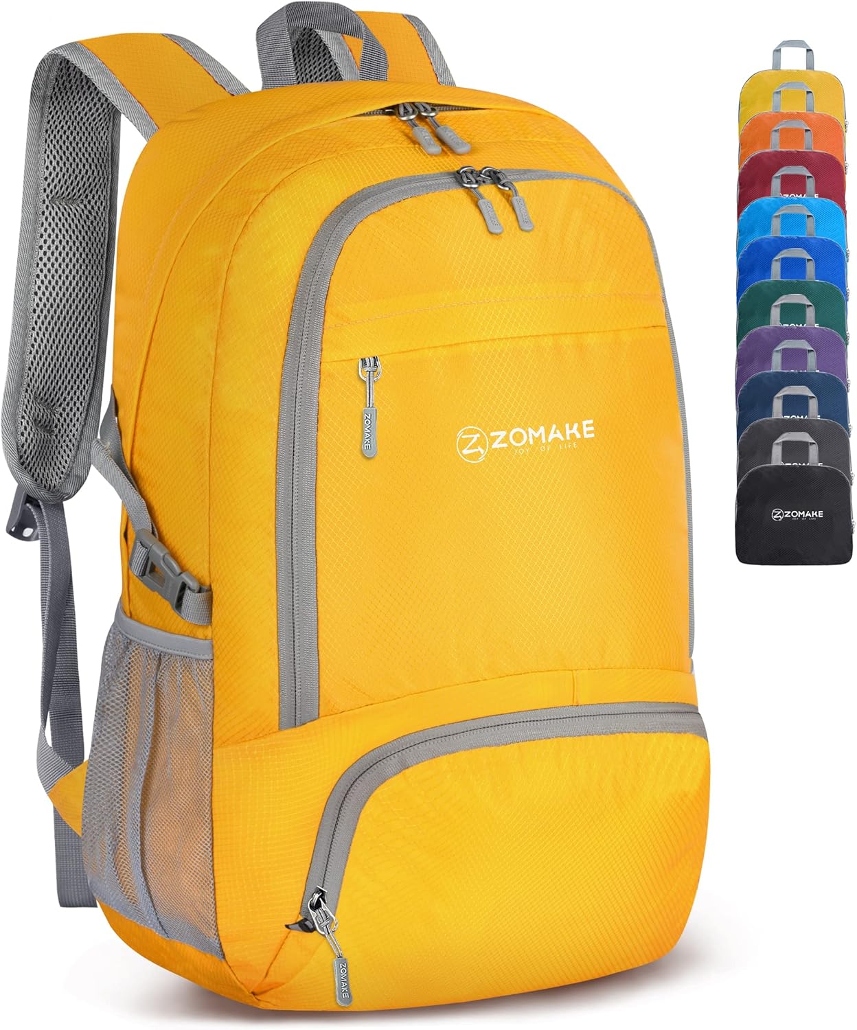 ZOMAKE Lightweight Packable Backpack 30L, Foldable Hiking Backpacks Water Resistant Compact Folding Daypack for Travel(Black)