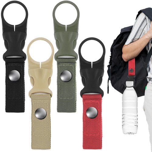 Andibro Hanging Bottle Buckle,4Pcs Portable Water Bottle Clip Mineral Water Bottle Ring Holder Water Bottle Belt Holder for Outdoor Camping Hiking Traveling Mountaineering Backpack