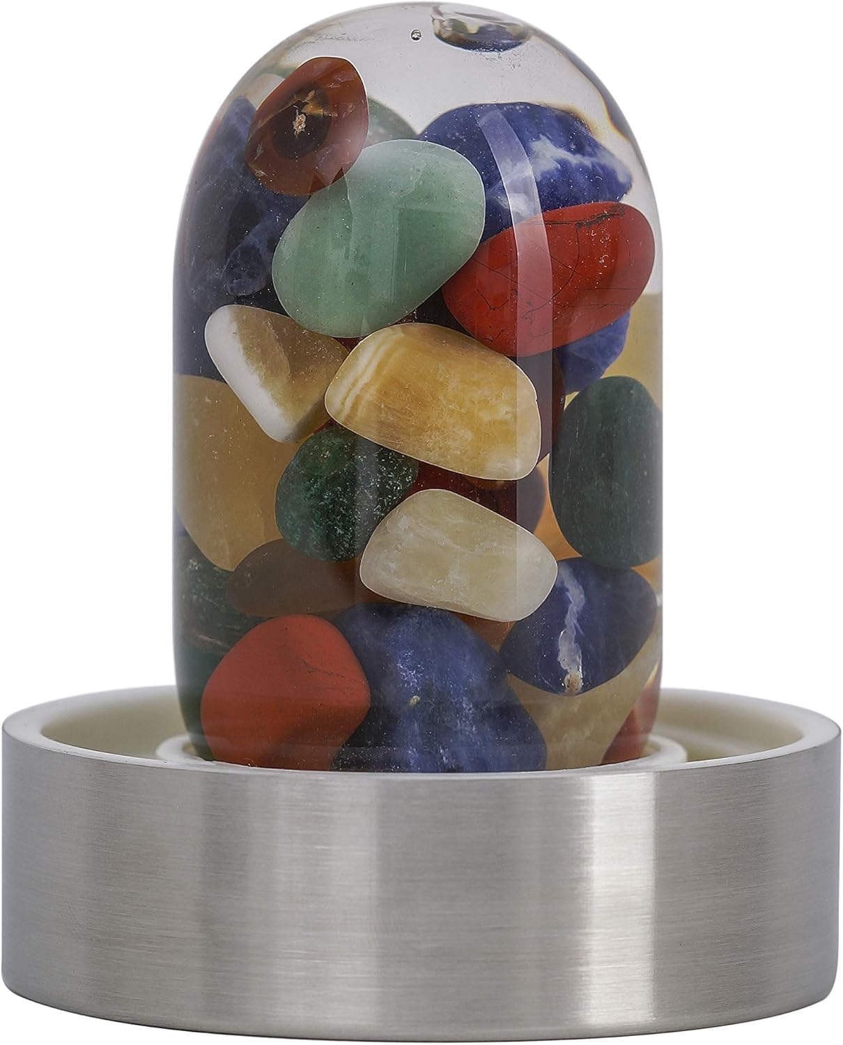 VitaJuwel ViA LUNA | Crystal Water Bottle with Rainbow Moonstone and Clear Quartz for Intuition, Empathy, Femininity