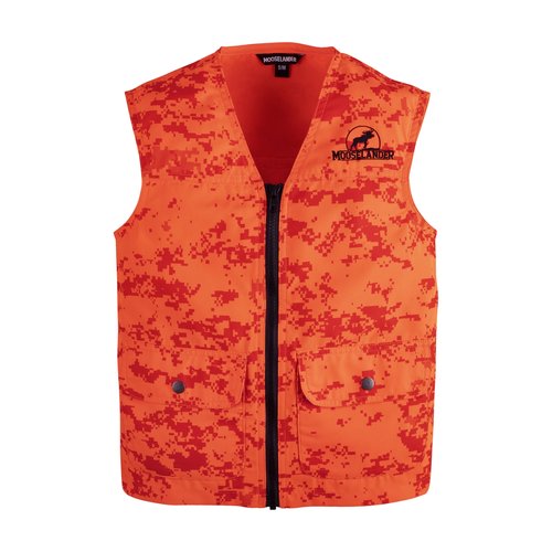 Mooselander Youth Safety Vest – High Visibility Safety Vest with 2 Pockets, Zipper Front, Durable Safety Gear for Kids Hunting (US, Alpha, Small, Medium, Regular, Blaze Digital Camo)
