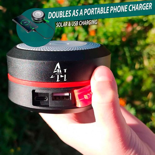 Asaeh Solar Camping Lantern - LED Lanterns for Power Outages, Camping Lights, Emergency Flashlight - Collapsible Lamp, Rechargeable W/ Solar or Plug