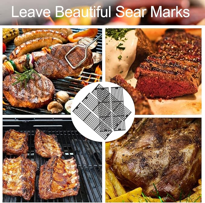 Hisencn Grill Cooking Grates for Char Griller 2137 3724 2121 2123 2222 2828 4208 5252 9020 Charcoal Grill, for King Griller 3008 5252, 19.75'' Cooking Grid Replacement Part for Chargriller, 5 Pack