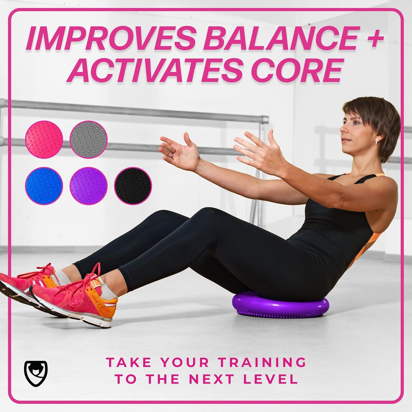 URBNFit Wobble Cushion - Balance Disc for Core Stability, Strengthening, Physical Therapy Exercise, Office Chair or Kids Classroom - Sensory Wiggle Seat Pad w/Air Pump