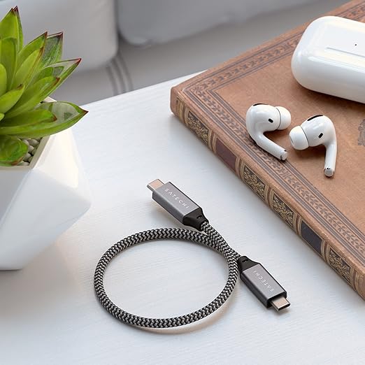 Satechi USB C to USB C Cable, USB4 Cable with 100W Power Delivery, up to 8K at 60Hz, 40Gbps Data Transfer, for MacBook, iPhone 16/15, iPad and More - 10in/25cm