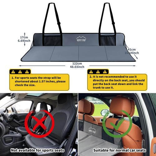 ONTYZZ Car Rear Seat Mattress Extension Plate for Air Mattress Foldable Portable Mattress for Sleeping Increase Vehicles Bed Camping Space for Model3/Y/S
