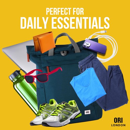 ORI LONDON Rolltop Backpack - Large Travel Backpack with Lots of Pockets for Men & Women - The Finchley, Mars Red