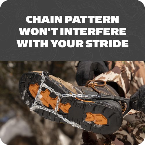 Yaktrax Quick Chains Traction Cleats - 360-Degree Grip on Snow, Ice, & Multi-Terrain Surfaces - Abrasion & Rust Resistant - Unisex, X-Large