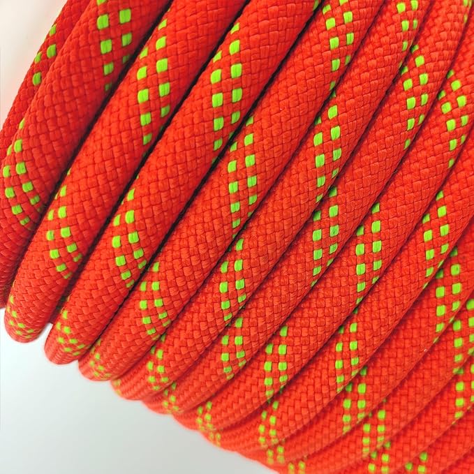 Generic Ritafc Static Rope UIAA Climbing Rope 11mm 100FT Rappelling Rope Orange for Mountain Tree Climbing, Rock Climbing,Hauling, Rescue, Climbing Equipment