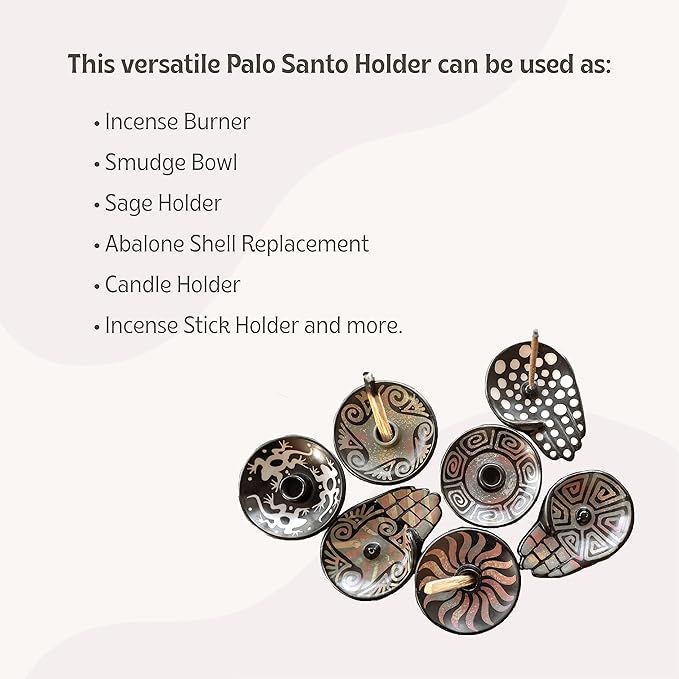Luna Sundara Authentic Peru Pottery Palo Santo Stick Holder and Incense Holder Includes 5 Palo Santo Sticks Handmade Ceramic Smudge Bowl Sage Holder Palo Santo Holder (Black and White Lizard)