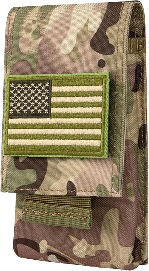 IronSeals Tactical Molle Phone Pouch Holster Waist Belt Pouch with Pull Tab for iPhone 16 Pro Max/16 Pro/16/15 Pro Max/14 Pro Max/ 13 Pro Max/ 12 Pro Max/ 11 Pro Max
