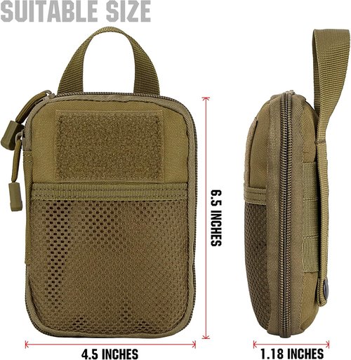 IronSeals Tactical Molle EDC Pouch Utility Tool Pouch Compact Pocket Organizer Pouch with US Flag Patch