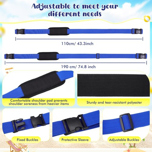 Sanwuta 10 Pcs Bulk Adjustable Beach Chair Carry Straps Universal Folding Chair Shoulder Strap for Beaches Camping Scooter Bikes Backpacking Picnics Outdoor(Multicolor)