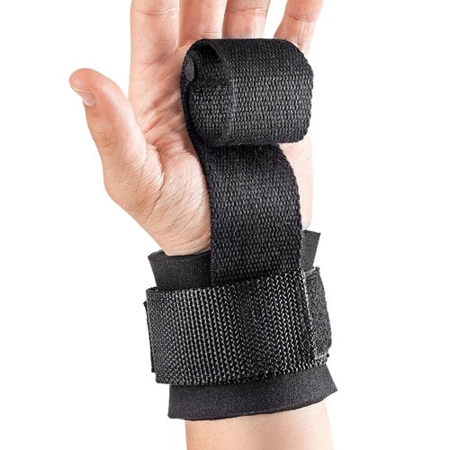 Maxi Wrist Straps for Weightlifting - Wrist Brace, Gym Accessories, Wrist Wraps, Hand Bands for Dumbells & Bars, Workout Equipment - Non-Slip Grip, Adjustable Stripe - Black, One Size