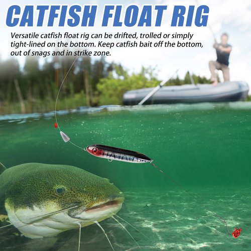 Demon Dragon Catfish Floats Rattling Line Float Lure Catfish Spook Rattle Santee Rig for Lake River Bank Catfishing Tackle, 10pcs
