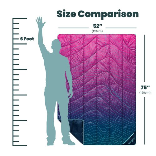 Rumpl Backcountry Puffy Blanket - Packing Comfort Into Uncomfortable Places, 100% Recycled Polyester Insulation, Lightweight, Packable, Water Resistant, 52" x 75", Moraine