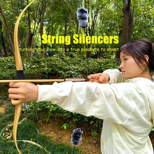 Luoyer 2 Pair Bow String Silencers Soft Bowstring Shock Absorber Stabilizers Archery Bowstring Dampeners for Recurve Bow and Traditional Longbow