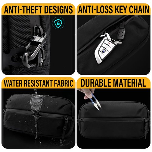 Adjustable Sling Bag for Men Women with Anti-theft Zipper,Multipurpose Crossbody Bags Chest Waist Belt,Water Resistant Fanny Pack Shoulder Hip Pack for Travel,Cycling,Work, Sport,Camo Green