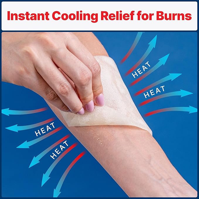 BurnFix Hydrogel Burn Dressings 2-Pack – 4×4″ Sterile Gel-Infused Foam Patches for 1st & 2nd Degree Burns, Sunburns & Scalds | Instant Cooling Relief & Fast-Healing Non-Stick First Aid Essential (2)