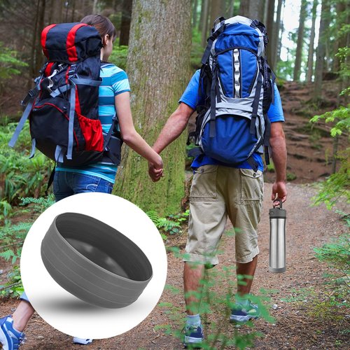 PEUTIER 2pcs Silicone Water Bottle Boot for Contigo Ashland Chill 24 oz, Protective Rubber Bottom Holder Sleeve Bottle Protection Cover Accessories Compatible with Contigo Protector Case(Gray)