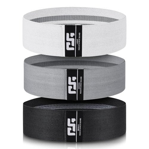Generic Resistance Bands Set of 3 Heavy Duty Exercise Bands for Strength Training, Yoga, Flexibility, and Squats Includes Carry Bag (White, Grey, Black)