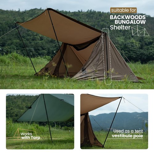 ONETIGRIS Upgraded Tent Poles – Set of 2 Adjustable Telescoping Tarp Poles, Aluminum Replacement Poles for Tent, Tarp, Canopy, Awning, Shelter, Heavy Duty Aluminum Alloy Camping Poles