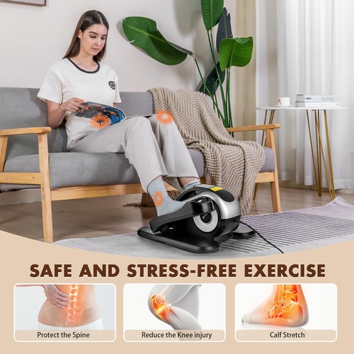 Wesec Under Desk Elliptical Machine, Electric Elliptical Training Machine for Seniors w/Remote & 12 Speeds Level, Manual & Auto Mode, Seated Pedal Exerciser for Home Office (Black)