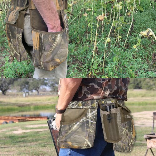 Dove Hunting Belt Bag, Adjustable Well-Fitting Shotgun Shell Bag, Comfortable Breathable Hunting Belt with Game Pouch Shell Bags Water Bottle Carrier, Shooting Gear Accessories for Dove Bird Hunting