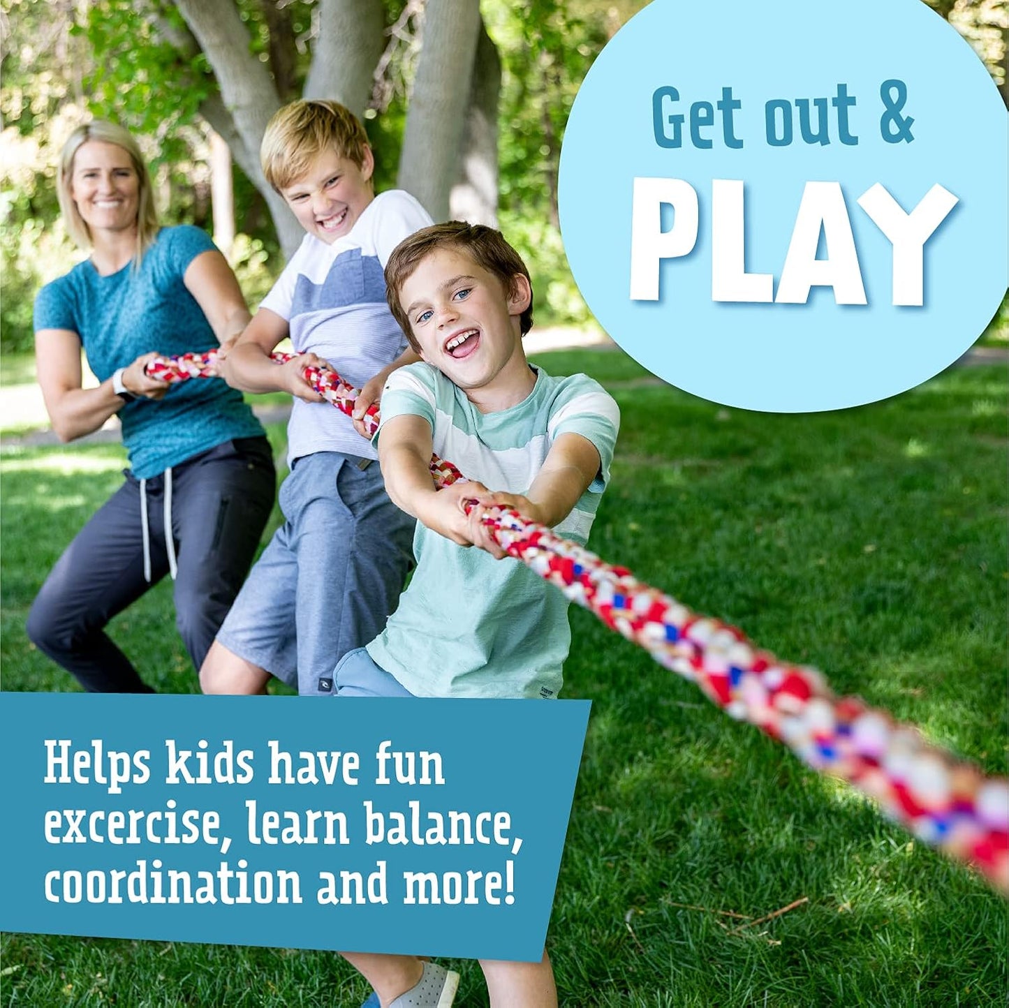 Squirrel Products 30’ Tug of War Battle Rope - Active Outdoor Fun for All Ages