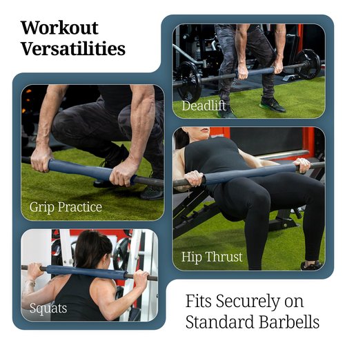 Tribus Grips Barbell Pad – Non-Slip Rubber Adapter for Squats, Hip Thrusts, Deadlifts & Lunges | Barbell Pad for Neck & Shoulder Protection | Fits Standard Bars | Strap-Free, Durable, Gym-Grade Fit