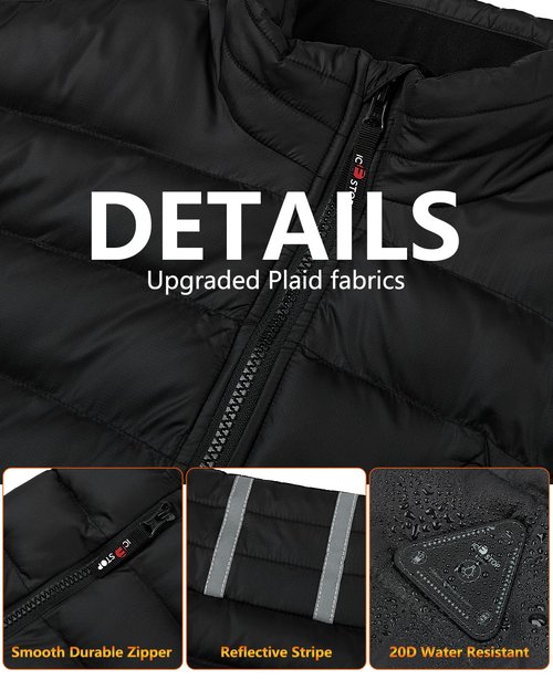 Men's Heated Vest with 20000mAh Battery Pack for All day heating,Lightweight Mens Heated Vest for men suit for Work Golf Hunting