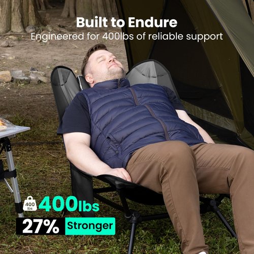 OuterSpa Ultralight Lounge Camping Chair for Adults Lightweight 7075 Aluminum Compact Beach Chair High Back Reclining Comfortable Lawn Chair for Camping Hiking Lawn Picnic Beach Travel