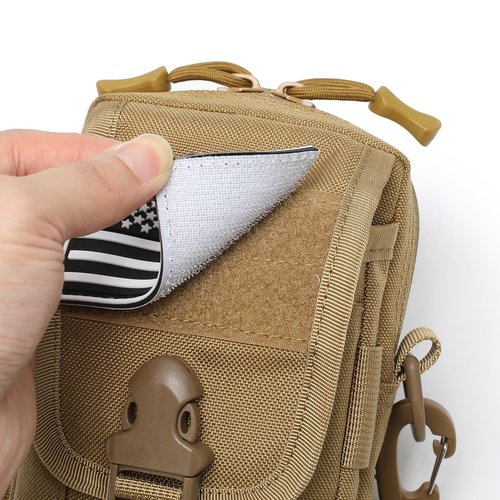 Tactical Molle Accessories Pouch with Shoulder Strap Multi-Functional Tool Pouch Waist Bag Phone Cash&Card Holder for Daily(Black)