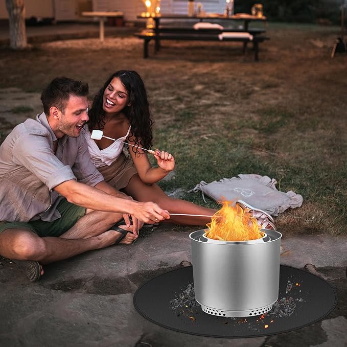 Fire Pit Mats for Under Fire Pit Compatible with Solo Stove Ranger Accessories Compatible with Solo Stove, 3-Layer Esay to Clean Under Grill Mats for Outdoor Grill to Protect The Deck, Patio, 39in