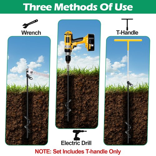 Tent Stakes Heavy Duty, 8 Pack 17.7" Ground Anchors Screw in, Trampoline Stake with 8 Adjustable RV Awning Tie Down Ratchet Straps for High Winds, Spiral Anchors Kit for Camping Swing Set Canopy Sheds