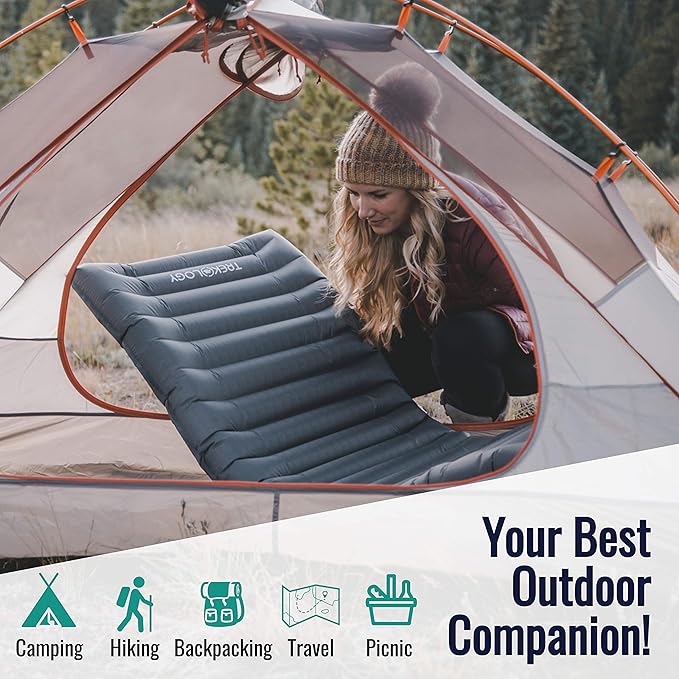 TREKOLOGY UL80 Ultralight Inflatable Backpacking Sleeping Pad for Camping