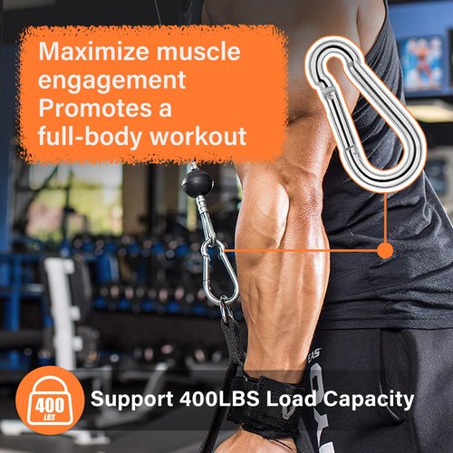 Stainless Steel Spring Snap Hook Carabiner 304 Stainless Steel Clips Compatible with Bowflex Home Gym Accessories for LAT/Tricep Pull Down and Leg Extensions Machine 2.38" Set of 2