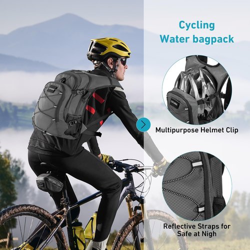 Cofurni Hydration Backpack 20L with Water Bladder 2L, Large Storage Hiking Daypack for Men Women, Lightweight Insulation Water Backpack for Biking, Running, Skiing, Trekking, Camping