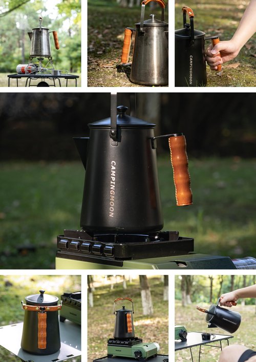 camping moon Kettle Handle Cover Leather for Stainless Steel Kettles PT-67