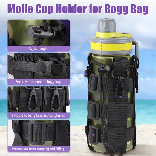 OUTXE 2 Pack Bogg Bag Cup Holder, Bogg Bag Accessories Drink Holder Attachment, Adjustable Large Cup Holder Compatible with Original/XL Bogg Bag & Simple Modern Tote, 40 oz Water Bottle Accessories