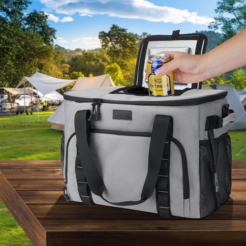 BALEINE Extra Large Soft Cooler Bag, Portable Leakproof Cooler, 40/60 Cans Volume for Beach, Camping, Kayaking, Travel, and Road Trips (9.5 Gallon, Teal-Black)