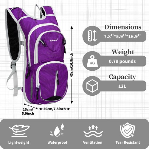 EULANT Running Backpack, Small Waterproof Daypack for Hiking Cycling Camping Walking Jogging, Water Backpack for Women Men