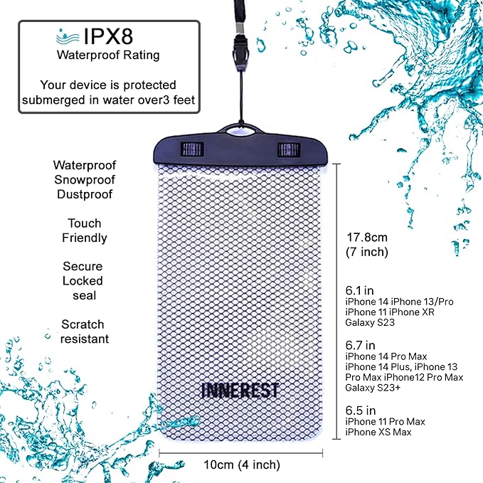Waterproof Dry Bag Lightweight Sack for Outdoor Water Recreation Beach Boating Camping Fishing Kayaking with a Waterproof phone pouch (Matte Turquoise, 10L)